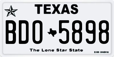 TX license plate BDO5898
