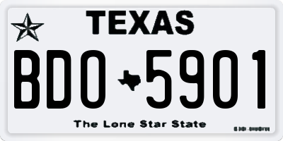 TX license plate BDO5901