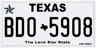 TX license plate BDO5908