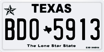 TX license plate BDO5913