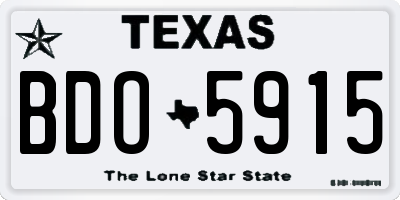 TX license plate BDO5915