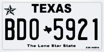 TX license plate BDO5921