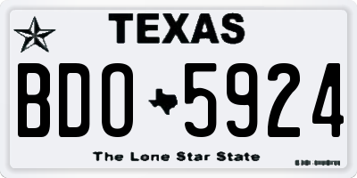 TX license plate BDO5924