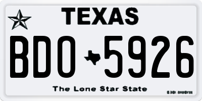 TX license plate BDO5926