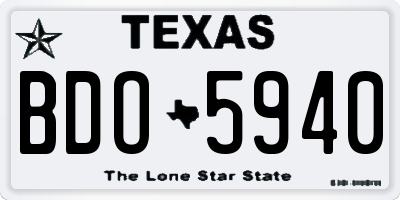 TX license plate BDO5940