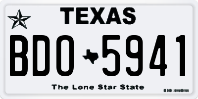 TX license plate BDO5941
