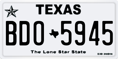 TX license plate BDO5945