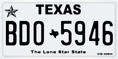 TX license plate BDO5946