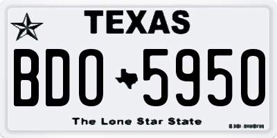 TX license plate BDO5950