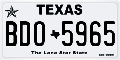 TX license plate BDO5965