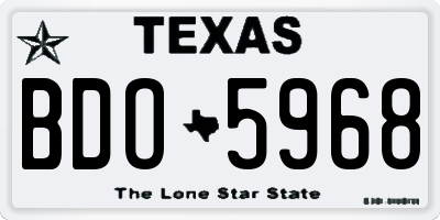 TX license plate BDO5968