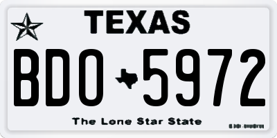 TX license plate BDO5972