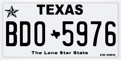 TX license plate BDO5976