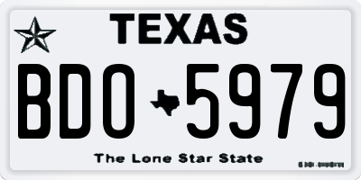 TX license plate BDO5979