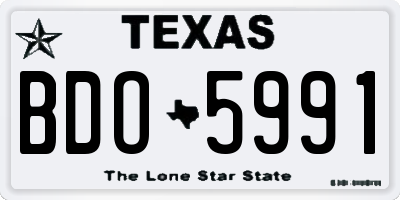 TX license plate BDO5991