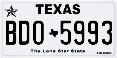 TX license plate BDO5993
