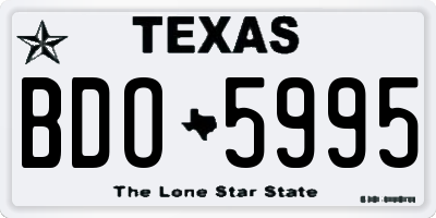 TX license plate BDO5995