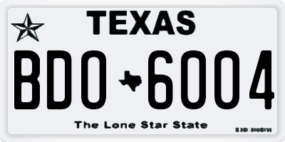 TX license plate BDO6004
