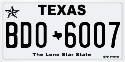 TX license plate BDO6007
