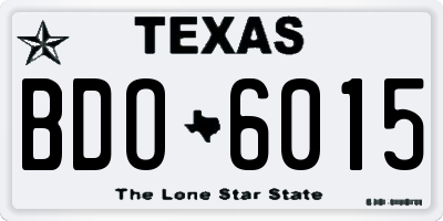 TX license plate BDO6015