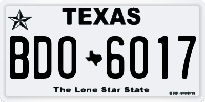 TX license plate BDO6017