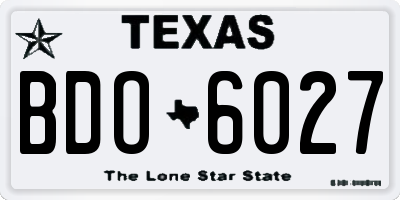 TX license plate BDO6027