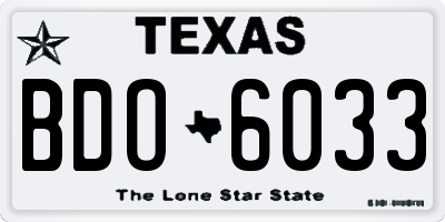 TX license plate BDO6033