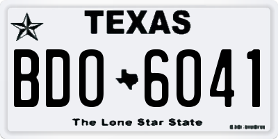 TX license plate BDO6041