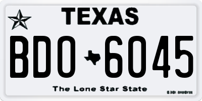 TX license plate BDO6045