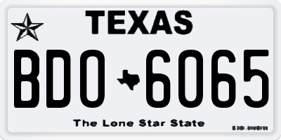 TX license plate BDO6065