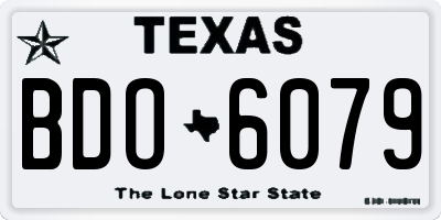TX license plate BDO6079