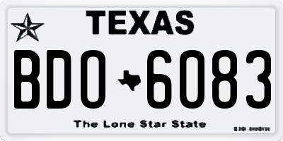 TX license plate BDO6083