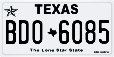 TX license plate BDO6085