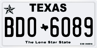 TX license plate BDO6089