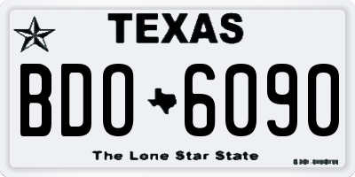 TX license plate BDO6090