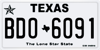 TX license plate BDO6091