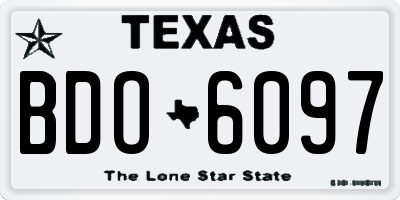 TX license plate BDO6097