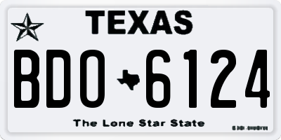 TX license plate BDO6124