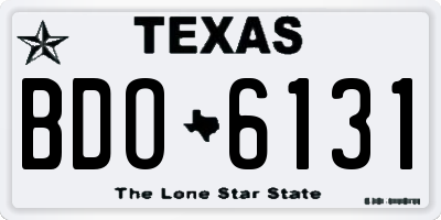 TX license plate BDO6131