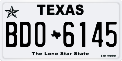 TX license plate BDO6145