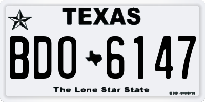 TX license plate BDO6147