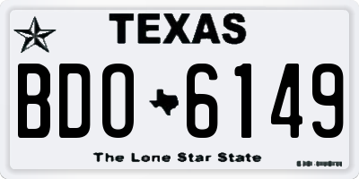 TX license plate BDO6149