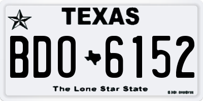 TX license plate BDO6152