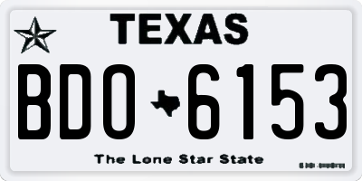 TX license plate BDO6153