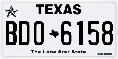 TX license plate BDO6158