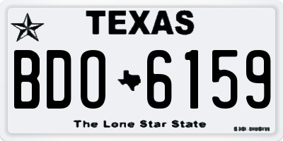 TX license plate BDO6159