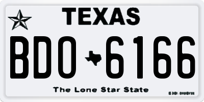 TX license plate BDO6166