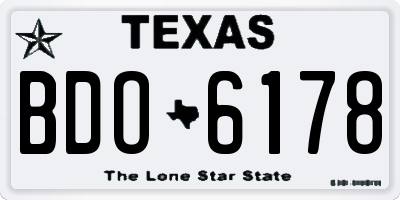 TX license plate BDO6178