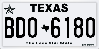 TX license plate BDO6180