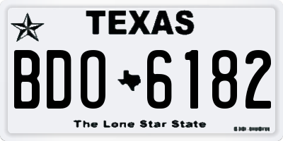 TX license plate BDO6182
